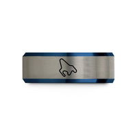 father's day present ideas – black & blue & silver tungsten silverstone circuit wedding band