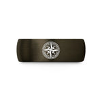 best presents for fathers – gunmetal & black tungsten star path compass wedding band