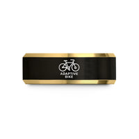 best dad present ideas – black & gold tungsten adaptive bike wedding band