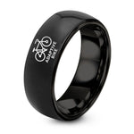 Day Father’s Gift from Son – black tungsten adaptive bike ring