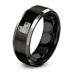 best presents for him – black & silver tungsten colosseum stamp ring
