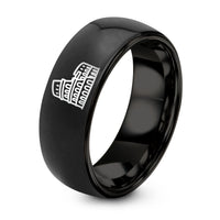 Day Father’s Gift from Son – black tungsten colosseum stamp ring