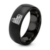 Colosseum Stamp – Tungsten Wedding Band, 8 mm, Black Comfort-Fit Unisex