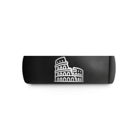 unique presents for dad – black tungsten colosseum stamp wedding band