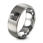 Day Father’s Gift from Son – gray tungsten colosseum stamp ring
