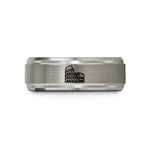 unique presents for dad – grey tungsten colosseum stamp wedding band