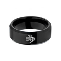 personalized presents for dad – black tungsten flat four boxer wedding band
