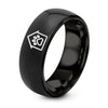 House Tag Paw – Tungsten Wedding Band, 8 mm, Black Comfort-Fit Unisex