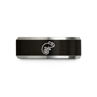 best husband presents ideas – black & gray tungsten chameleon curled tail wedding band