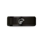 personalized presents for dad – black tungsten chameleon curled tail wedding band
