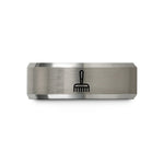 father's day presents ideas – black & gray tungsten rake wedding band