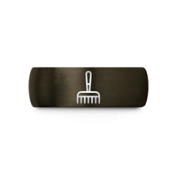 personalized presents for dad – gunmetal & black tungsten rake wedding band
