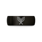 present ideas for him – black & rose gold tungsten ti leaf wedding band
