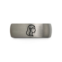 personalized rings for couples – grey tungsten vampiress wedding band