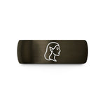 tungsten wedding bands unisex – gunmetal & black tungsten vampiress wedding band