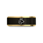 special presents for wife – black & gold tungsten labrador retriever halo wedding band