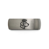 best presents for couples – black & grey tungsten labrador retriever halo wedding band