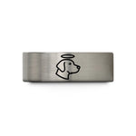 personalized presents for her – gold & silver tungsten labrador retriever halo wedding band