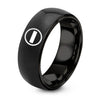 No Entry – Tungsten Wedding Band, 8 mm, Silver, Black Comfort-Fit Unisex