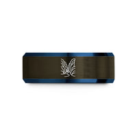 romantic presents for her – gunmetal & blue tungsten the narrows zion wedding band