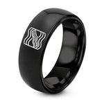 Day Mothers Gift for Best Friend – black tungsten bacon strip repeat ring