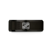 personalized presents for friends – black tungsten bacon strip repeat wedding band