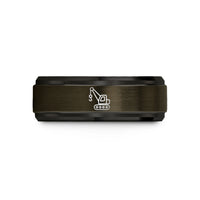 personalized presents for friends – gunmetal & black tungsten crawler crane wedding band