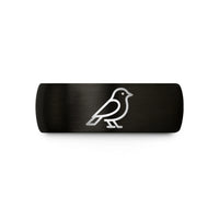 unique presents for her – black & rose gold tungsten sparrow wedding band