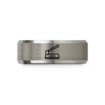 unique grandma present ideas – black & grey tungsten paper trimmer wedding band