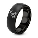 Day Mothers Gift for Grandma – black tungsten telehandler ring