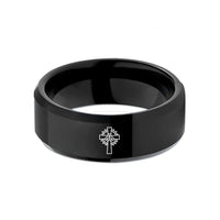unique grandma presents – black tungsten thorns cross wedding band