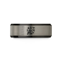 unique presents for grandma – black & grey tungsten vegvisir raven wedding band