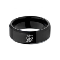 presents for grandma birthday – black tungsten vegvisir raven wedding band