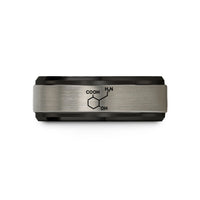personalized jewelry for her – black & grey tungsten gaba molecule wedding band