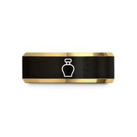 best presents for sisters – black & gold tungsten perfume bottle wedding band