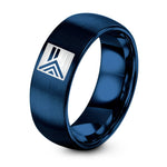 Day Mothers Gift for Sister – blue tungsten progress pride flag ring
