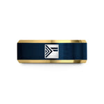 sister present for her – gold & blue tungsten progress pride flag wedding band