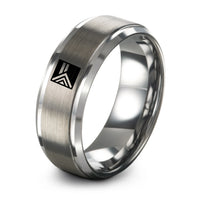 Day Mothers Gift for Sister – gray tungsten progress pride flag ring
