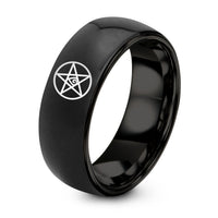 Day Mothers Gift for Sister – black tungsten spirit aether pentacle ring