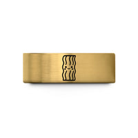 personalized band for her – gold tungsten blushing bacon strip wedding band