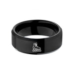wedding rings for couples – black tungsten inline skates wedding band