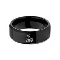 wedding rings for couples – black tungsten inline skates wedding band