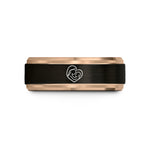 wedding bands for her – black & rose gold tungsten mother baby wedding band