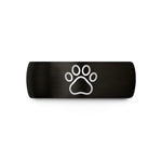 unique present ideas women – black & gold tungsten paw trail wedding band