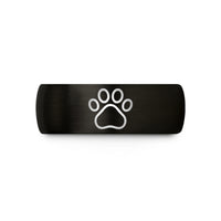 best wife present ideas – black & rose gold tungsten paw trail wedding band