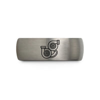special presents for her – black & grey tungsten twin turbo wedding band