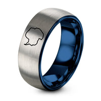 Day Mothers Gift from Daughter – blue & silver tungsten antarctica ring