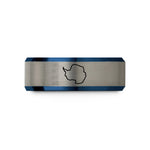 mom daughter present ideas – blue & grey tungsten antarctica wedding band
