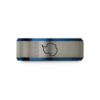 mom daughter present ideas – blue & grey tungsten antarctica wedding band