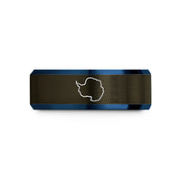 best presents for moms – gunmetal & blue tungsten antarctica wedding band
